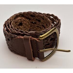 Women’s Braided Leather Belt Bronze Brown Adjustable Boho Western Style 41” (XL)